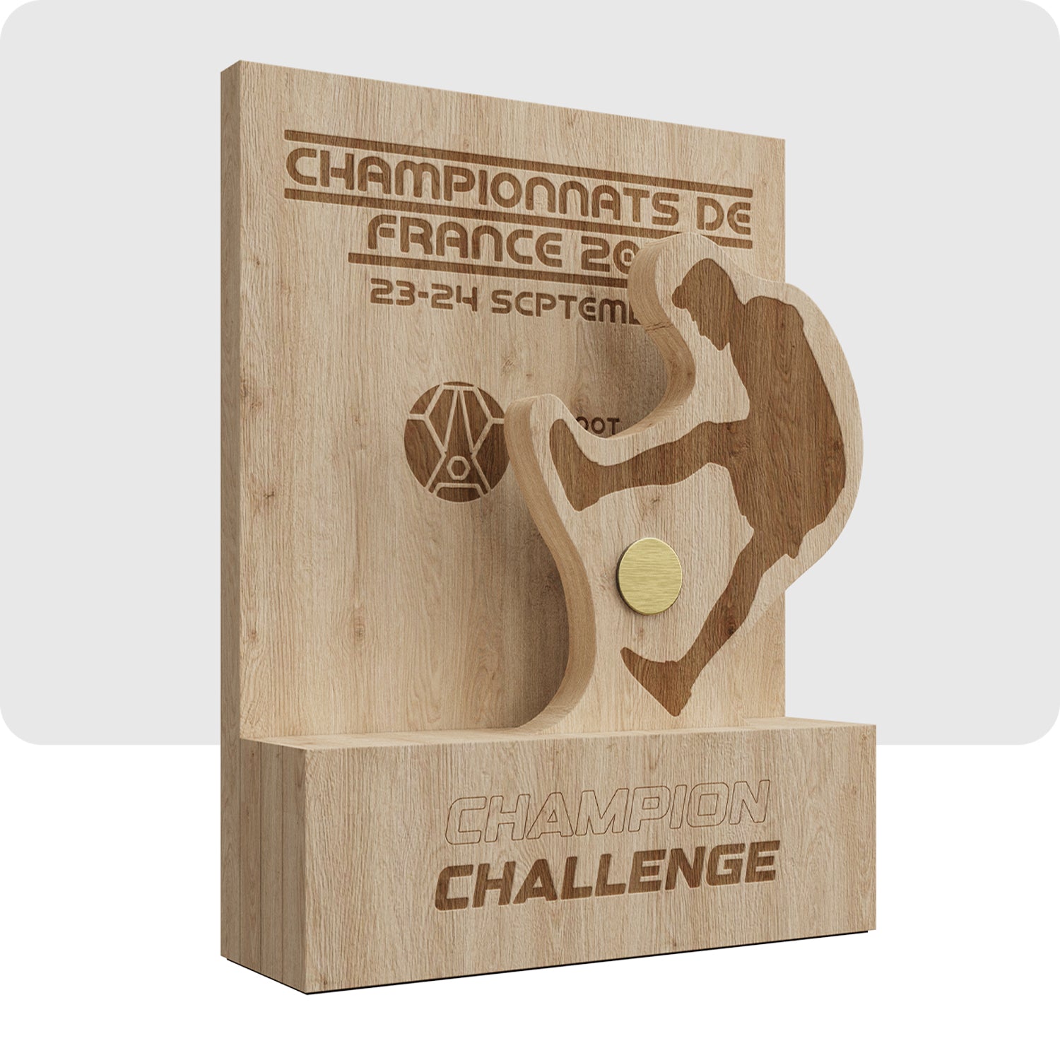 Wooden Trophy - Foot Freestyle France